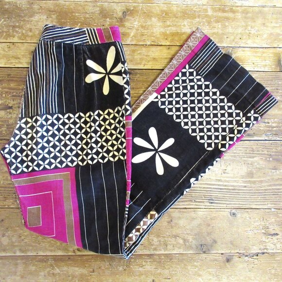 Vintage Etcetera Pants Womens 2 Small Brown Pink Corduroy Flare Stretch Retro - Picture 15 of 15